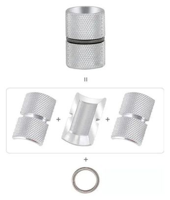 Stop Velkyne Compressie 1 1/8 Vork Carbon Aluminium Expander Stuurlager Zilver