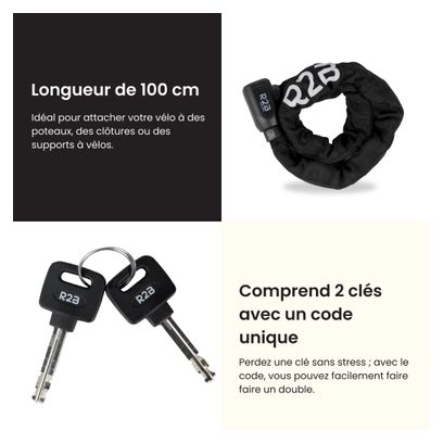 Cadenas pour vélos électriques et vélos - Cadenas pour vélo avec deux clés