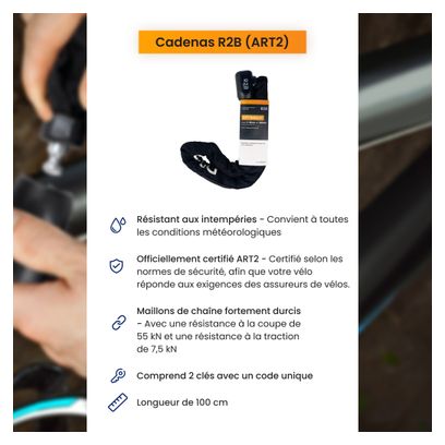 Cadenas pour vélos électriques et vélos - Cadenas pour vélo avec deux clés