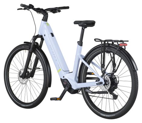 wave electric bicycle Glide Road Ebike - Low-Step / 9 Speed It features a convenient front storage basket Wave 2.0