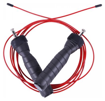 Corde à sauter professionnelle noire/rouge avec sac et poids additionnels inclus