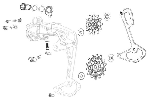 Sram GX T-Type Eagle AXS clevis + rollers