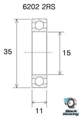 Roulement B3 - BLACKBEARING - 6202-2rs