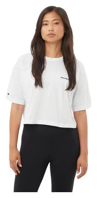 Salomon Short Tee Crop-shirt voor dames, wit