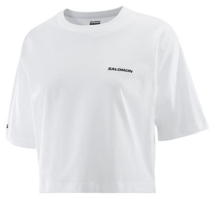 Salomon Short Tee Crop-shirt voor dames, wit
