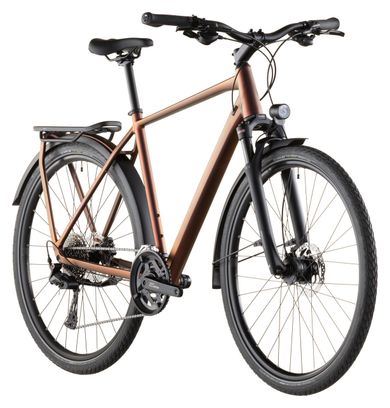 Bicicletta da trekking Cube Kathmandu Pro con cambio Shimano Cues 10S, manubrio da 700 mm, colore rosso-arancio Sun Glow, modello 2026