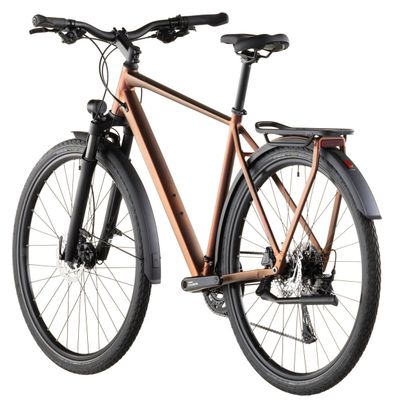 Bicicletta da trekking Cube Kathmandu Pro con cambio Shimano Cues 10S, manubrio da 700 mm, colore rosso-arancio Sun Glow, modello 2026