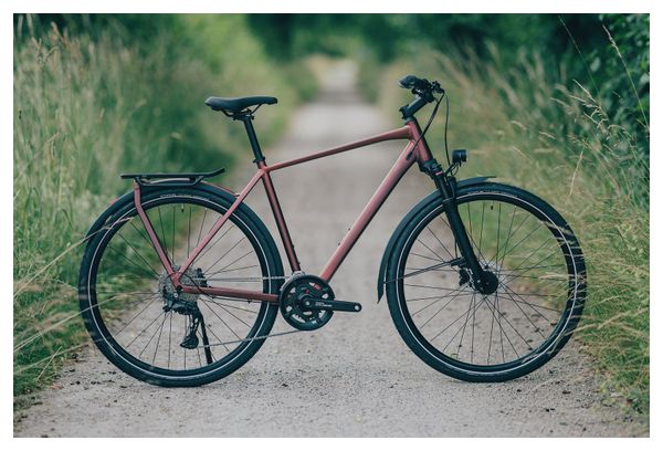 Bicicletta da trekking Cube Kathmandu Pro con cambio Shimano Cues 10S, manubrio da 700 mm, colore rosso-arancio Sun Glow, modello 2026