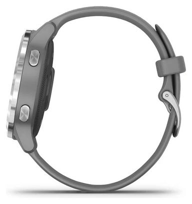 Montre GPS Garmin Vivoactive 4s Argent avec Bracelet Silicone Gris Poudré