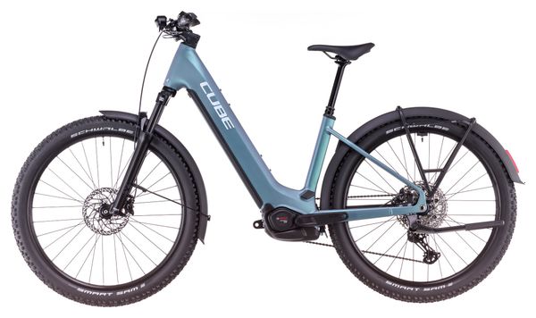 VTT Électrique Semi-Rigide Cube Reaction Hybrid Pro 600 Allroad Easy Entry Shimano Deore/Deore XT 12V 600 Wh 27.5'' Bleu Vert Smaragd 2025