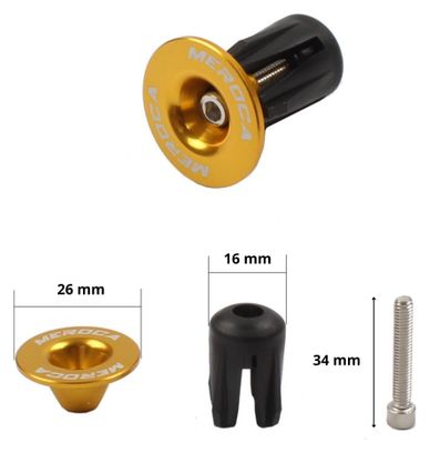 Bouchons de cintre vélo – 22 à 24 mm – Vis M4 – Doré