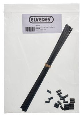 Elvedes Kit met 10 Shimano Super Compatible schakelkabels 240 mm + Kabeleinden Zwart