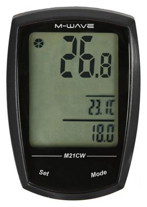 M-Wave Compteur de vélo M21W tactile sans fil noir