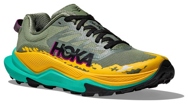 Hoka Torrent 4 Trailrunning-Schuhe Grün/Gelb/Blau Damen