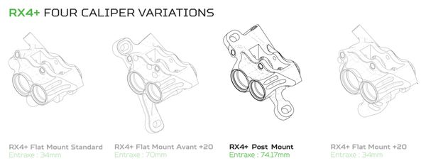 Etrier Hope RX4+ Post Mount Sram DOT Bleu HBSPC73B