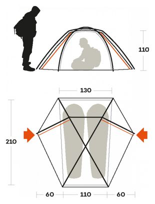Ferrino Trivor 2 Orange Tent