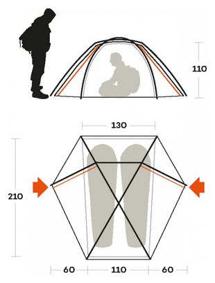 Ferrino Trivor 2 Oranje tent