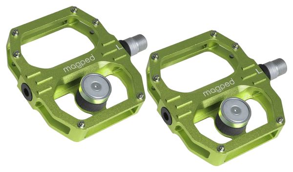 Pair of Magped Sport 2 200N Magnetic Pedals Green