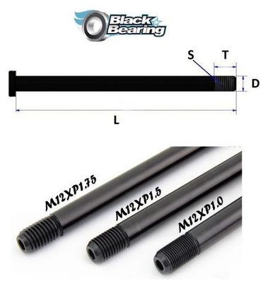 Axe de Roue Avant Black Bearing 123mm M12x1.0