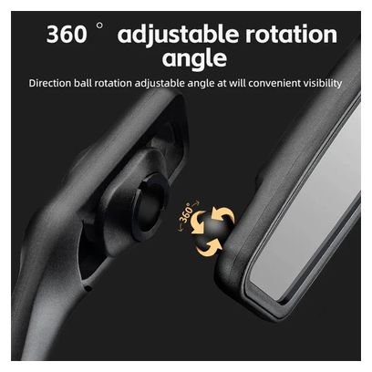 Rétroviseur de vélo en acier inoxydable à rotation 360° - Côté gauche