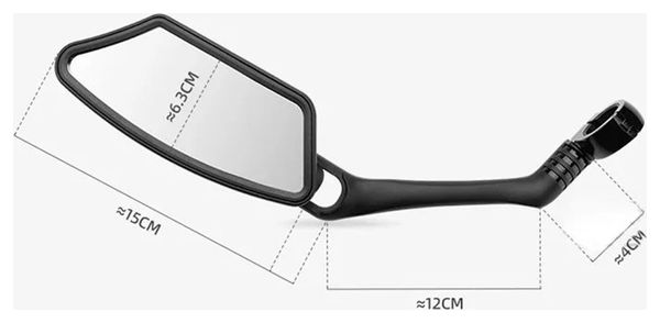 Rétroviseur de vélo en acier inoxydable à rotation 360° - Côté gauche