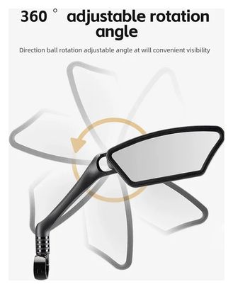 Rétroviseur de vélo en acier inoxydable à rotation 360° - Côté gauche