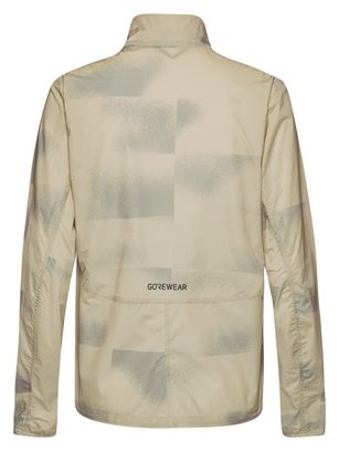 Chaqueta cortavientos Gore Wear Concurve Cloud beige y gris para mujer