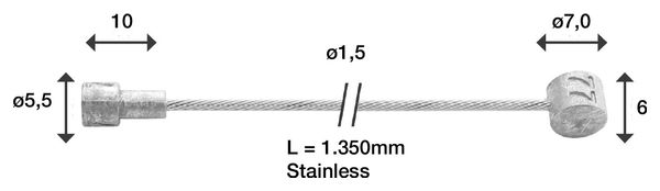 Câble de Frein Elvedes en Inox Ø 1.5 mm 4000 mm