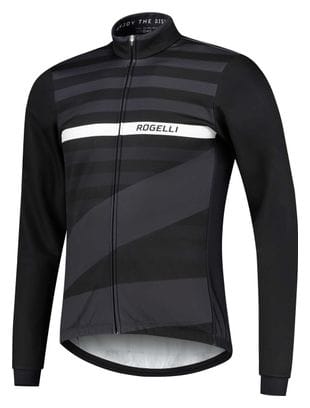 Veste Velo Hiver Rogelli Stripe - Homme - Noir/Blanc