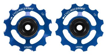 Paire de Galets CyclingCeramic pour Shimano 12V 9200/8200 Bleu