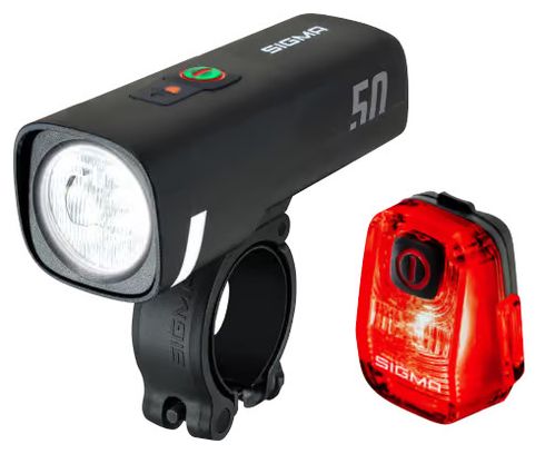 Paire d'Éclairages Avant/Arrière Sigma Aura 50 / Nyte 10 Noir
