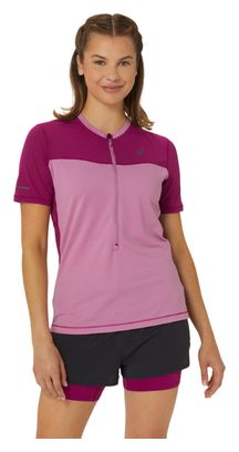 Dames Asics Fujitrail Run Short Sleeve Jersey Roze