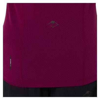 Dames Asics Fujitrail Run Short Sleeve Jersey Roze