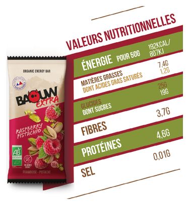 Barre énergétique Baouw Extra Framboise/Pistache - 50g