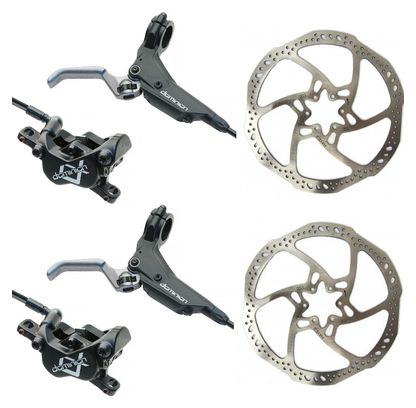 Hayes Dominion A4 Frein à Disque Hydraulique Arrière Droit - Noir/Gris - Puissance & Modulation Exceptionnelles