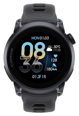 Orologio GPS Coros Pace 4 in alluminio e silicone nero Crystal