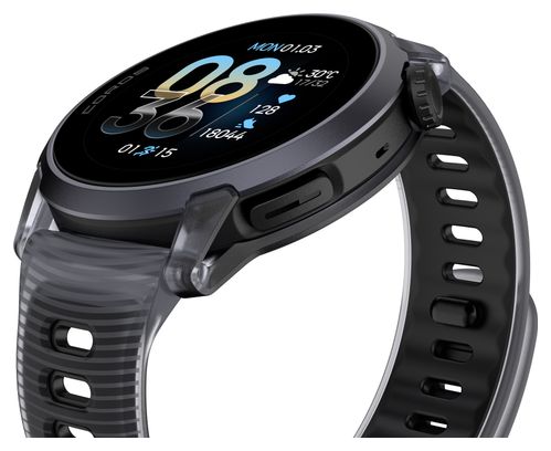 Orologio GPS Coros Pace 4 in alluminio e silicone nero Crystal