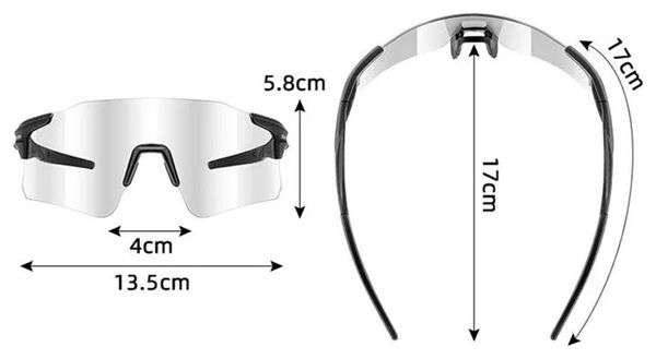 Lunettes de vélo photochromiques en polycarbonate léger - noir