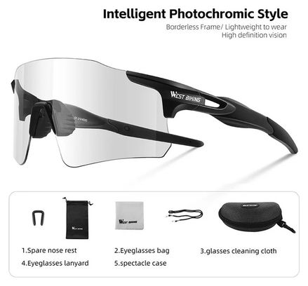 Lunettes de vélo photochromiques en polycarbonate léger - noir