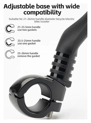 Rétroviseur de vélo en acier inoxydable à rotation 360° - Côté droit