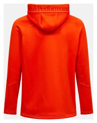 Veste polaire à capuche Peak Performance Rider Essentials Orange Homme