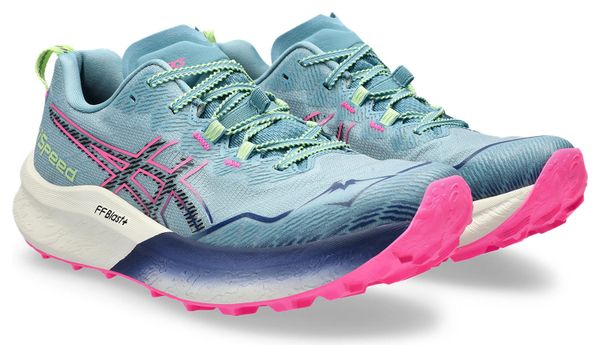 Chaussures Trail Asics Fujispeed 2 Bleu/Rose Femme