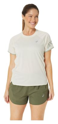 Maillot de mujer <strong>Asics Run Icon de manga corta</strong>Beige