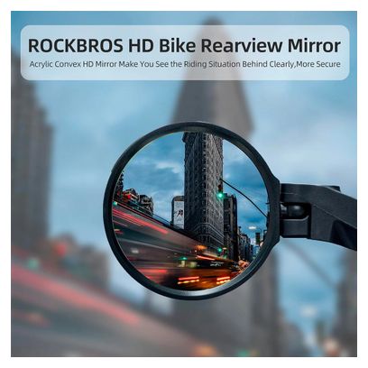 Rétroviseur de vélo droit Rockbros  - Noir