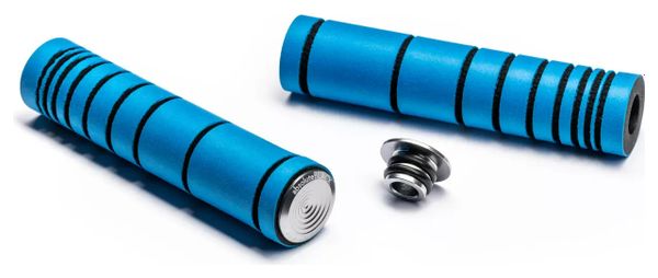 AbsoluteBlack Premium Silicone Dual Density Enduro Grips 33mm Blue