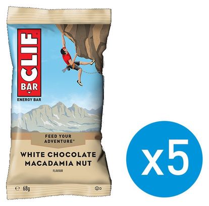 CLIF BAR 5 Barrette energetiche Cioccolato bianco Macademia Nut