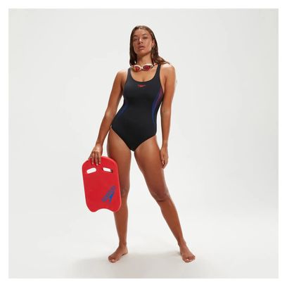 Speedo ECO+ Placement Muscleback Einteiliger Badeanzug Schwarz/Rot