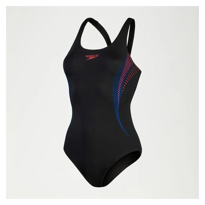 Speedo ECO+ Placement Muscleback 1-Delig Zwempak Zwart/Rood