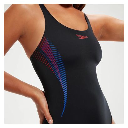 Speedo ECO+ Placement Muscleback 1-Delig Zwempak Zwart/Rood