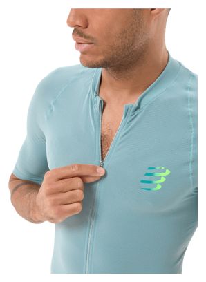 Camiseta de manga corta Compressport Trail Racing Postural azul para hombre